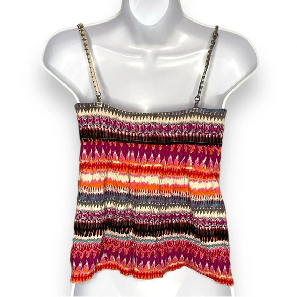 Billabong Women’s Small Ikat Print Spaghetti Strap Boho Top in Multicolor - Picture 2 of 9